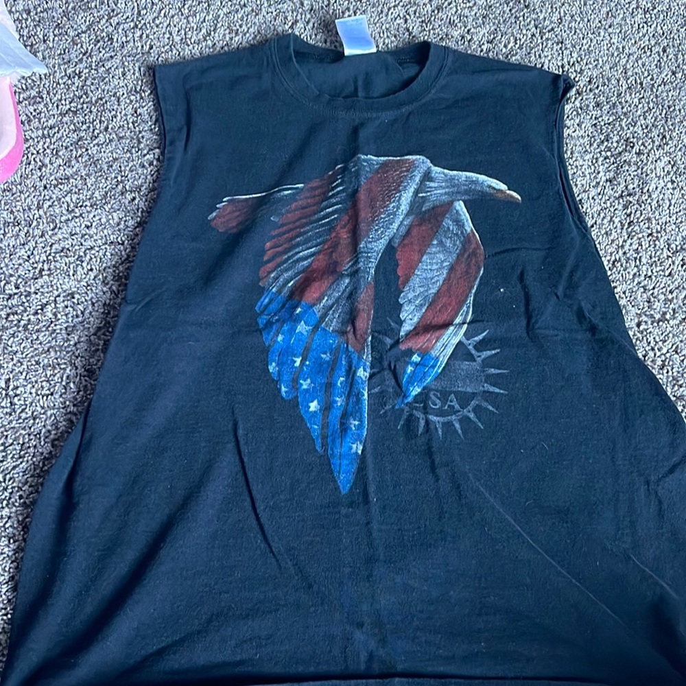 Black America Eagle tank top for Fourth of July